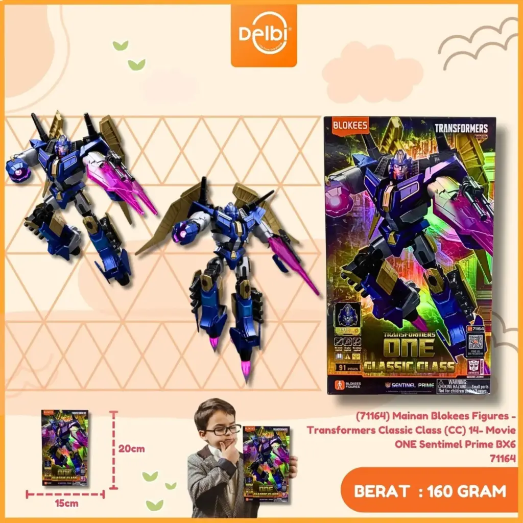 (71164) Mainan Blokees Figures - Transformers Classic Class (CC) 14- Movie ONE Sentimel Prime BX6