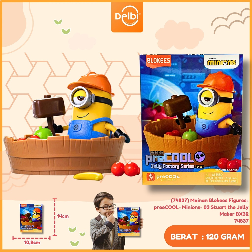 (74837) Mainan Blokees Figures- preeCOOL- Minions- 03 Stuart the Jelly Maker BX32