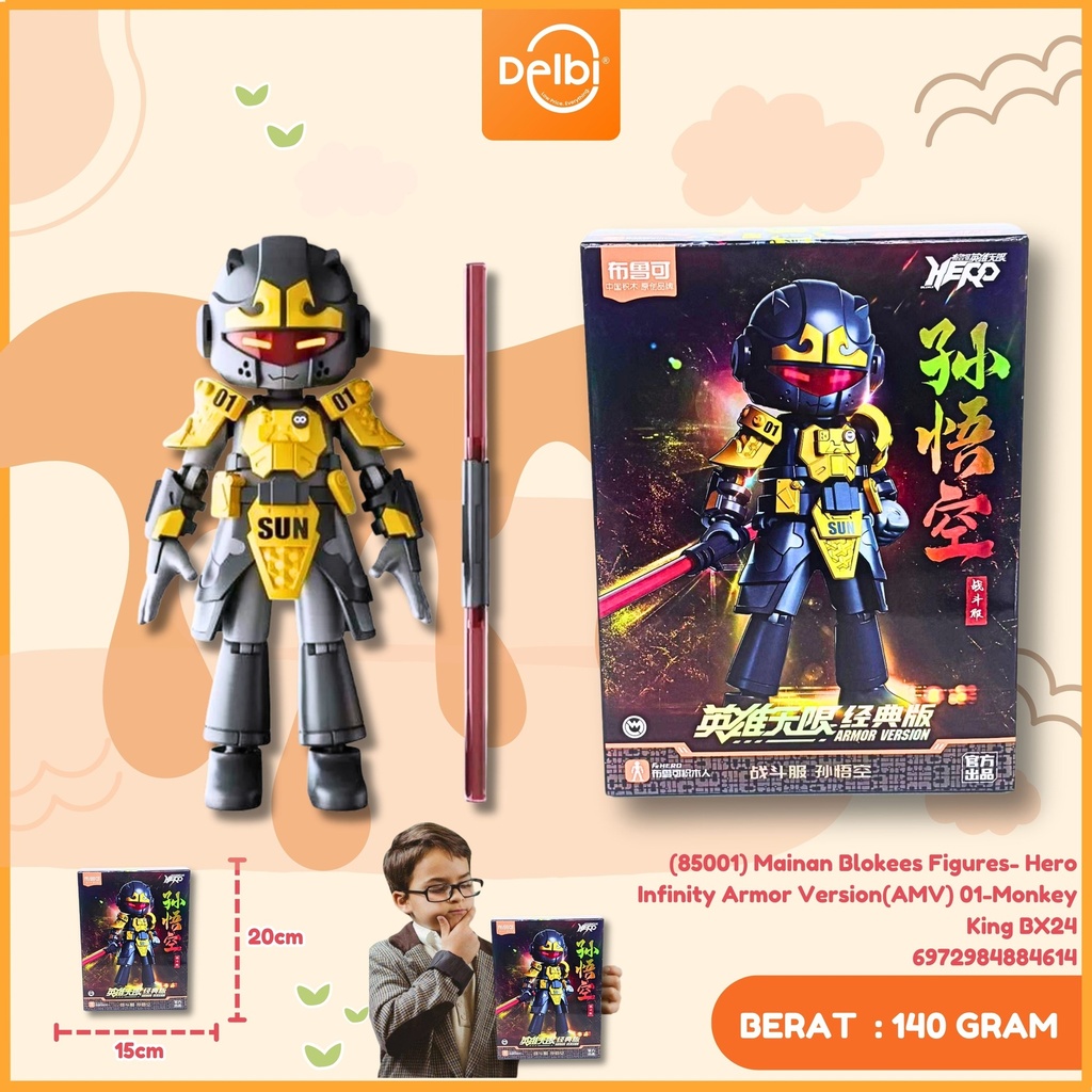 [6972984884614] (85001) Mainan Blokees Figures- Hero Infinity Armor Version(AMV) 01-Monkey King BX24