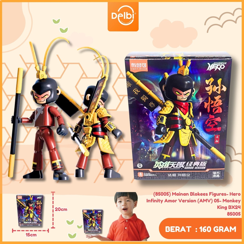 [697298488652] (85005) Mainan Blokees Figures- Hero Infinity Amor Version (AMV) 05 Sun Wukong- Monkey King BX24