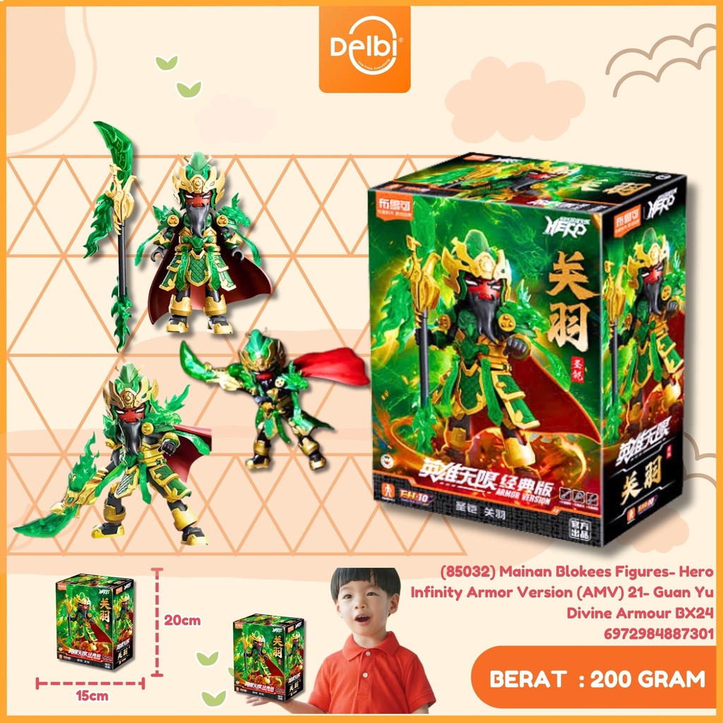 [6972984887301] (85032) Mainan Blokees Figures- Hero Infinity Armor Version (AMV) 21- Guan Yu Divine Armour BX24