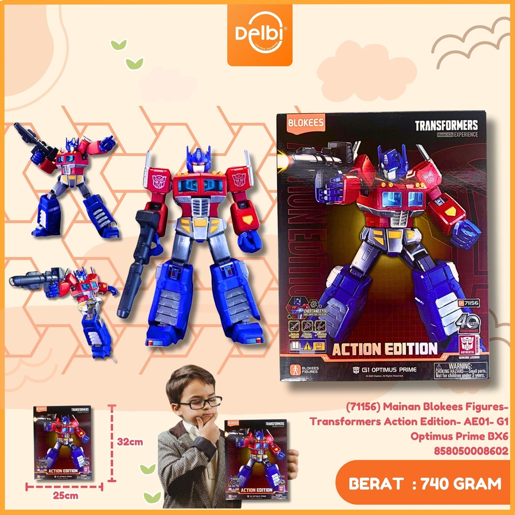 [858050008602] (71156) Mainan Blokees Figures- Transformers Action Edition- AE01- G1 Optimus Prime BX6