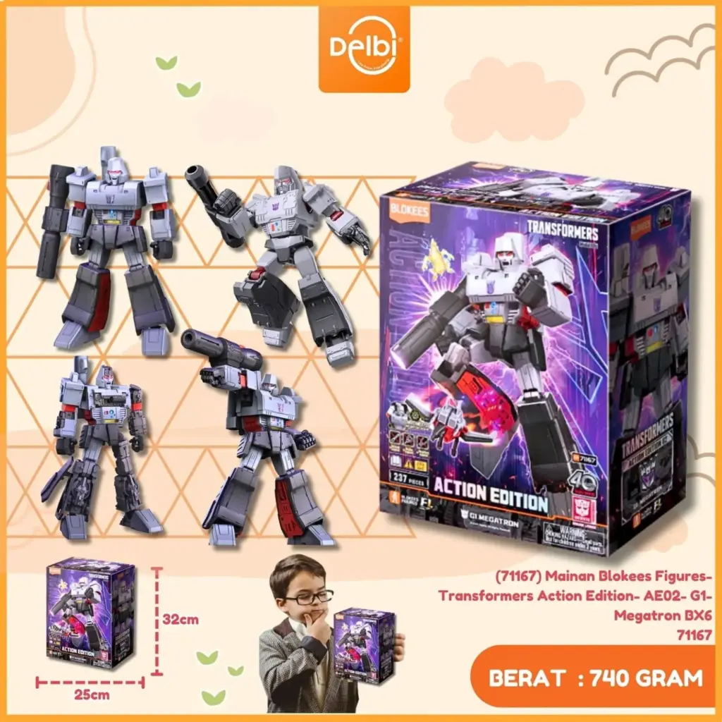 (71167) Mainan Blokees Figures- Transformers Action Edition- AE02- G1- Megatron BX6