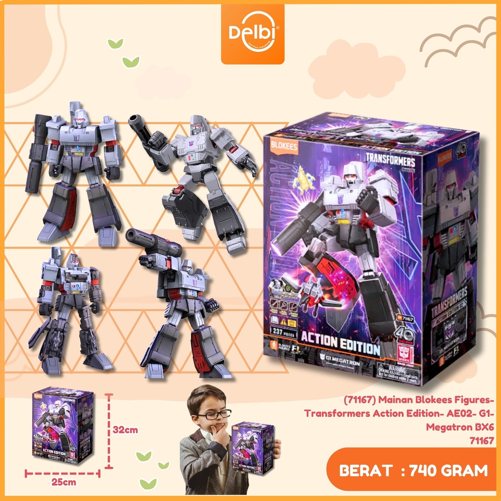 (71167) Mainan Blokees Figures- Transformers Action Edition- AE02- G1- Megatron BX6
