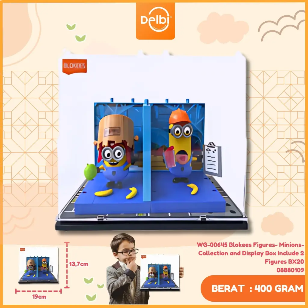 WG-00645 Blokees Figures- Minions- Collection and Display Box Include 2 Figures BX20