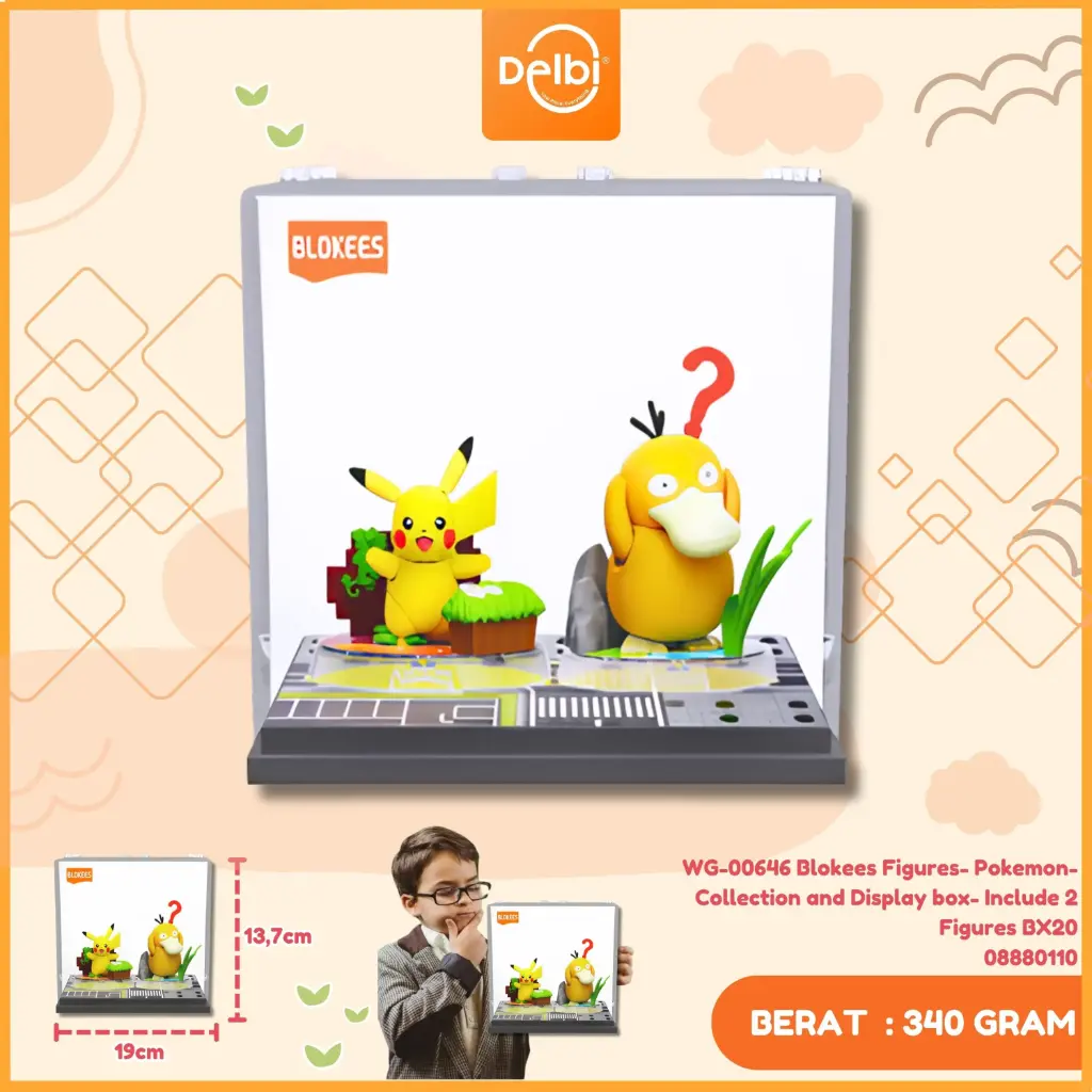[08880110] WG-00646 Blokees Figures- Pokemon- Collection and Display box- Include 2 Figures BX20