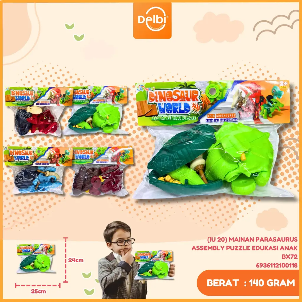 MAINAN PARASAURUS ASSEMBLY PUZZLE EDUKASI ANAK PP BX72