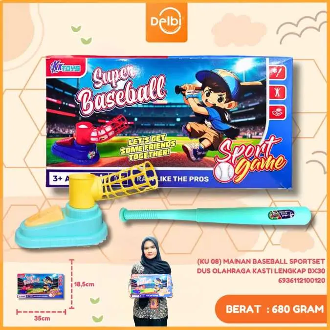 [KU 08] MAINAN BASEBALL SPORTSET DUS OLAHRAGA KASTI LENGKAP BX30