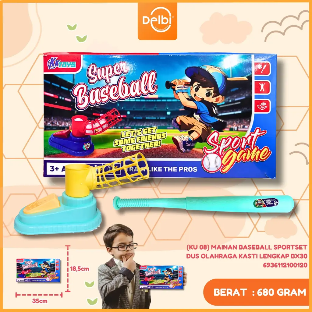 [KU 08] MAINAN BASEBALL SPORTSET DUS OLAHRAGA KASTI LENGKAP BX30