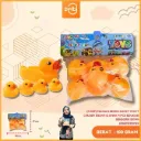 MAINAN BEBEK KARET ENCIT CHUBBY BESAR & ANAK 4 PCS EDUKASI SENSORIK PP BX144