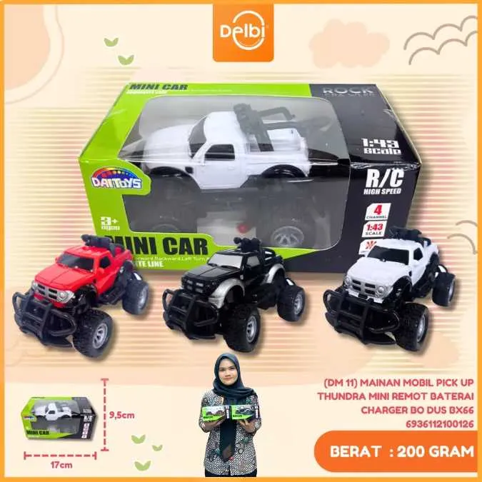 [DM 11] MAINAN MOBIL PICK UP THUNDRA MINI REMOT BATERAI CHARGER BO DUS BX66
