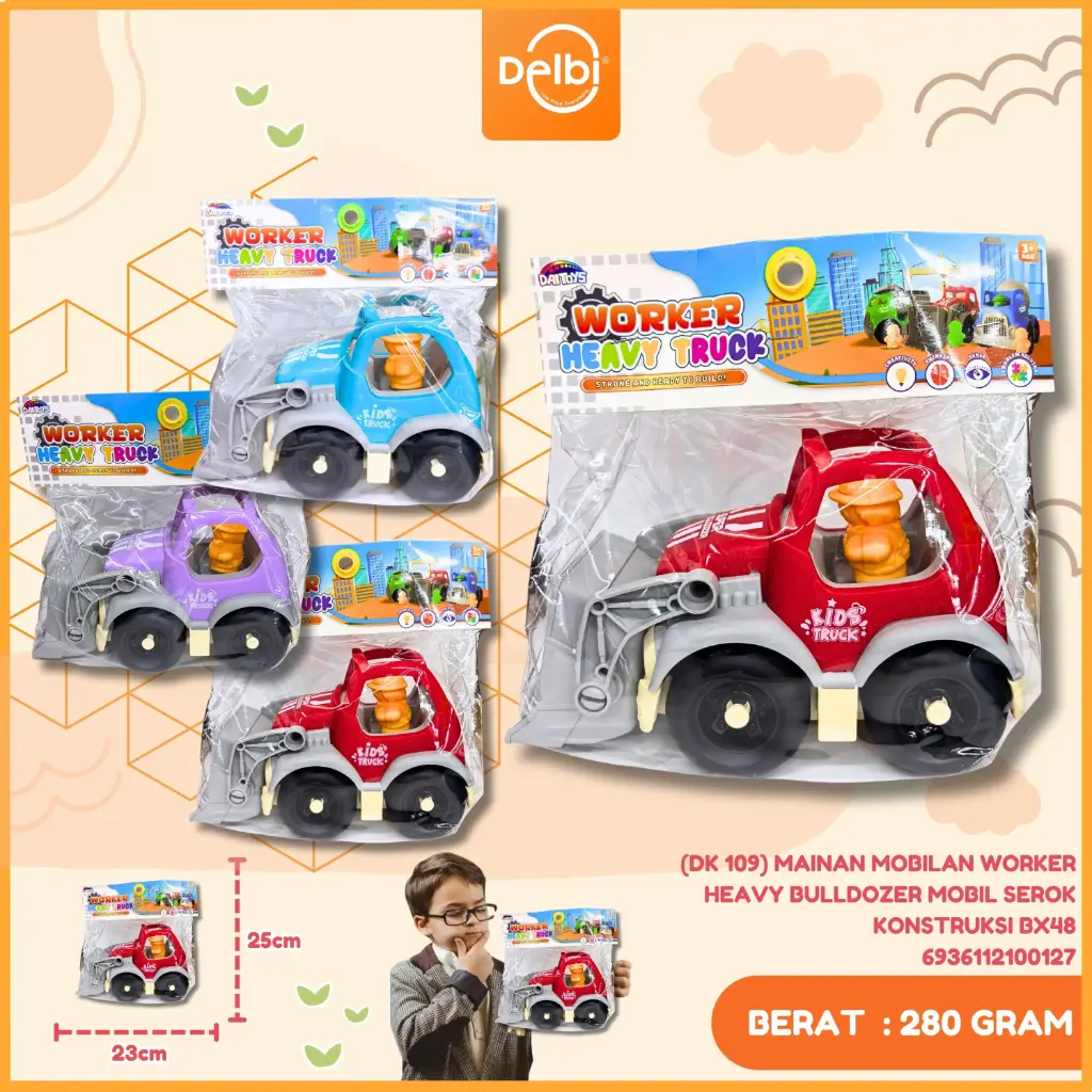(DK 109) MAINAN MOBILAN WORKER HEAVY BULLDOZER MOBIL SEROK KONSTRUKSI BX48