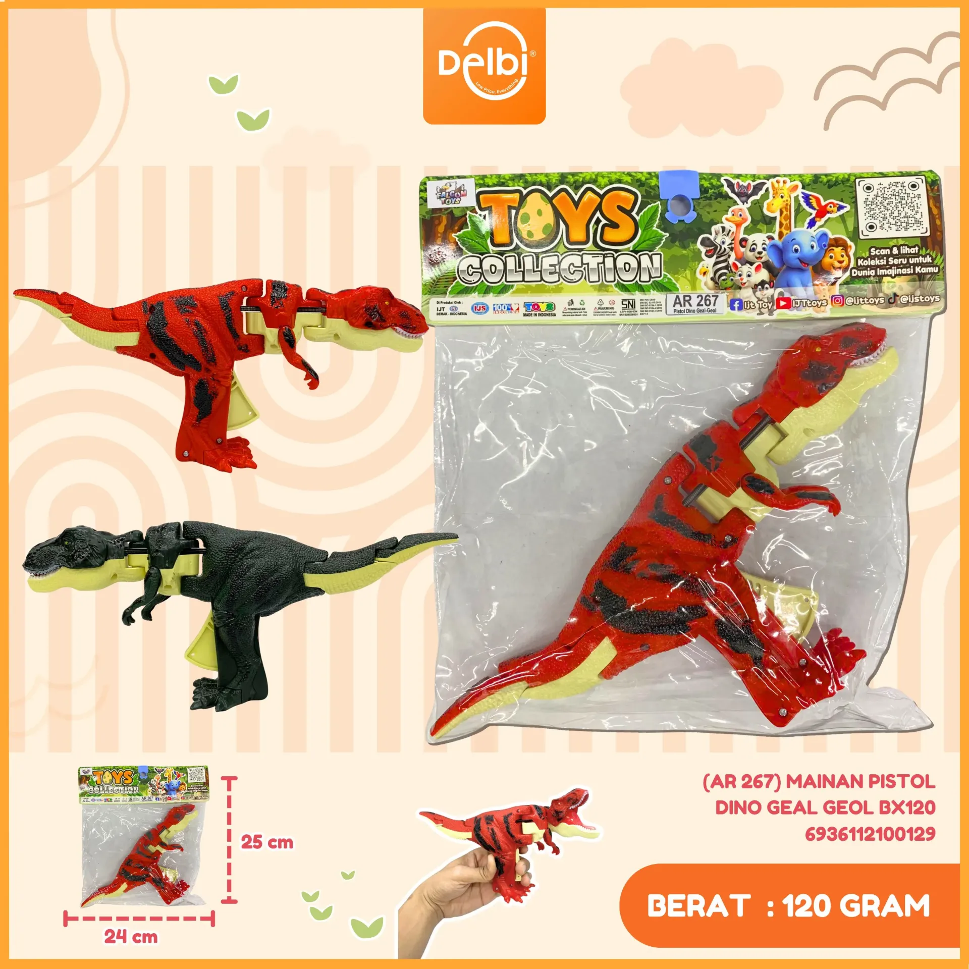 (AR 267) MAINAN PISTOL DINO GEAL GEOL BX120