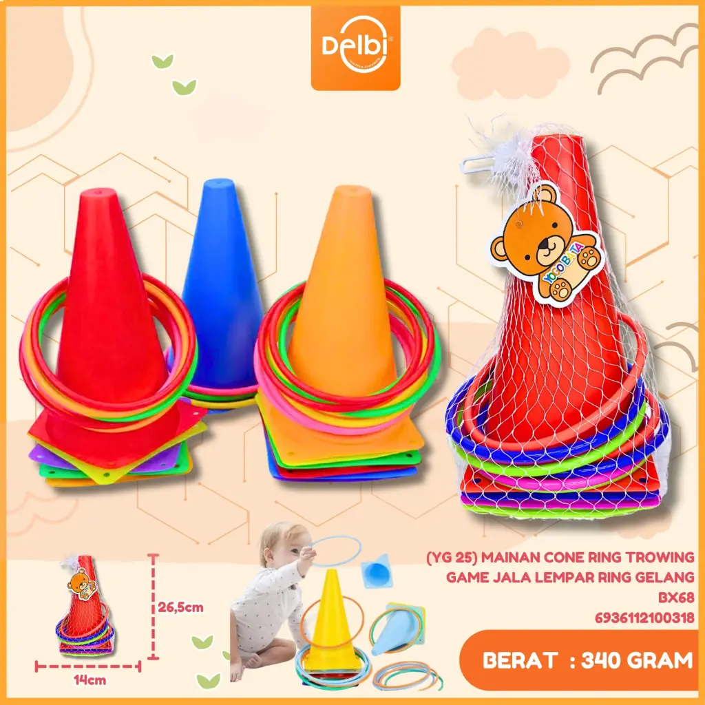 MAINAN CONE RING TROWING GAME JALA LEMPAR RING GELANG BX48