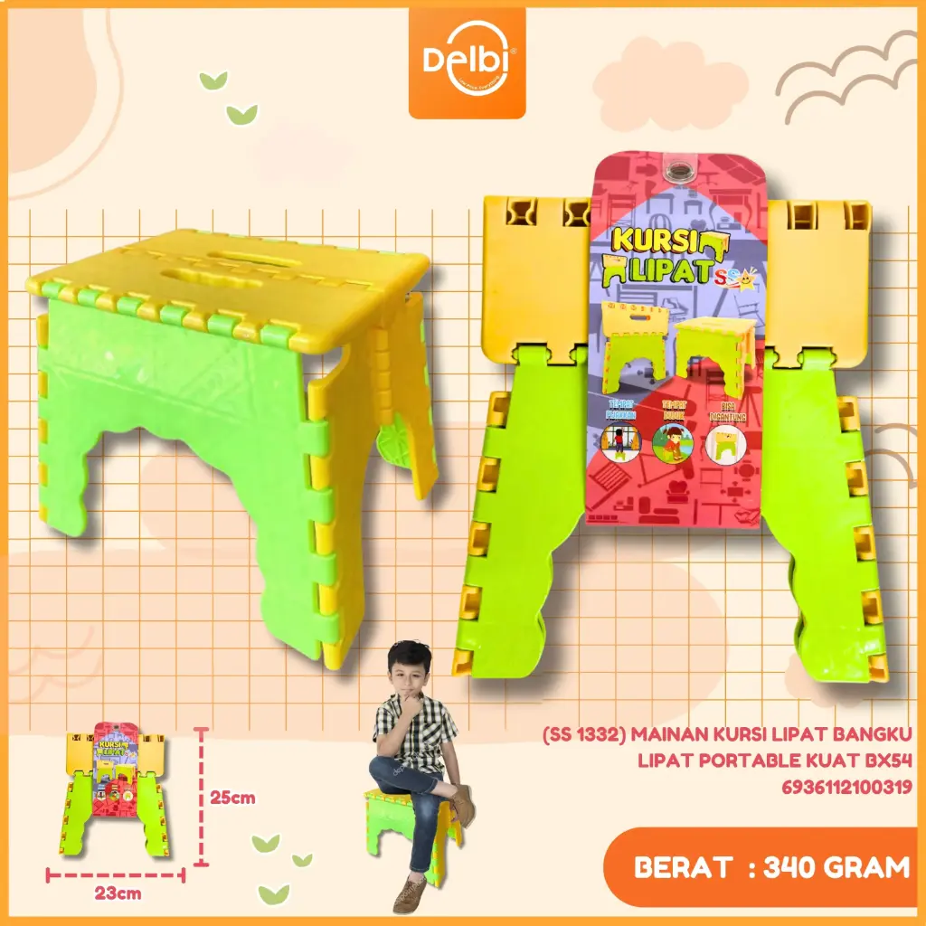 (SS 1332) MAINAN KURSI LIPAT BANGKU LIPAT PORTABLE KUAT BX54