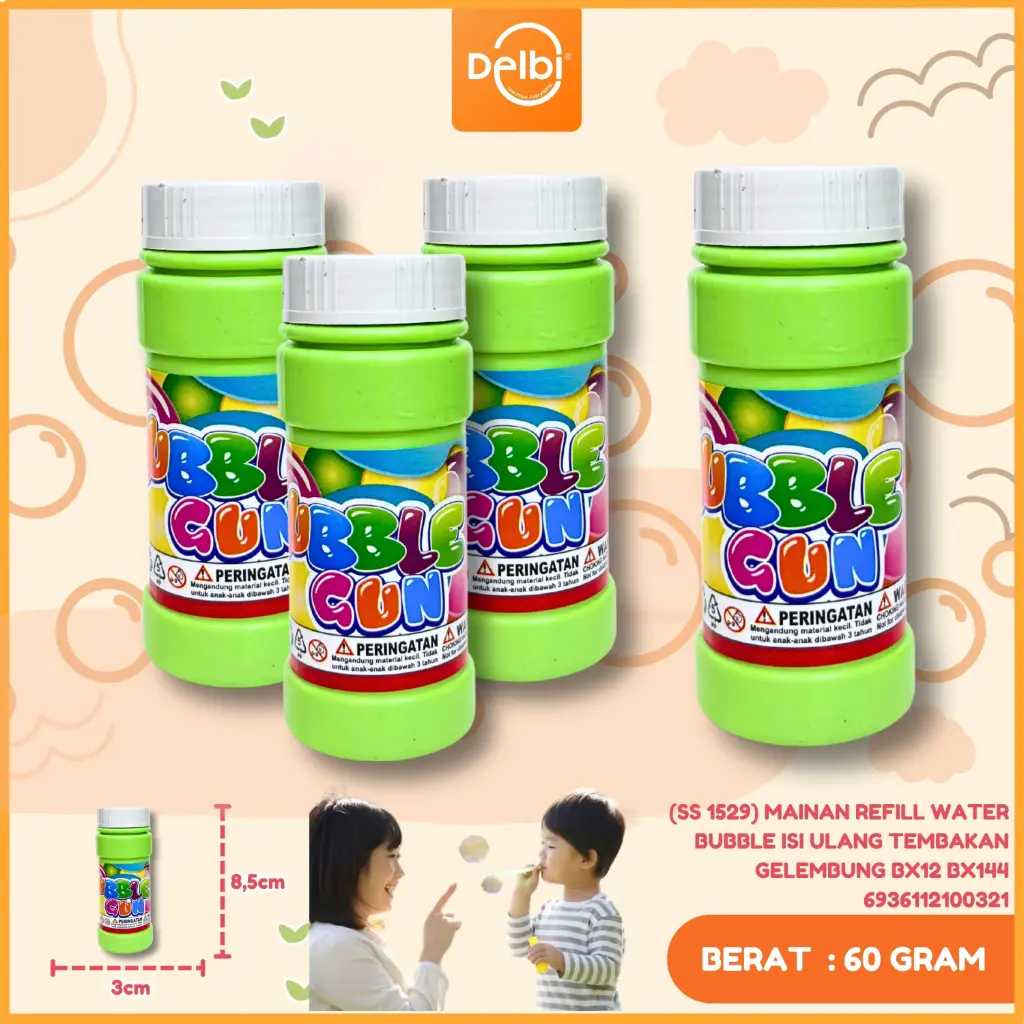 (SS 1529) MAINAN REFILL WATER BUBBLE ISI ULANG TEMBAKAN GELEMBUNG BX12 BX144 