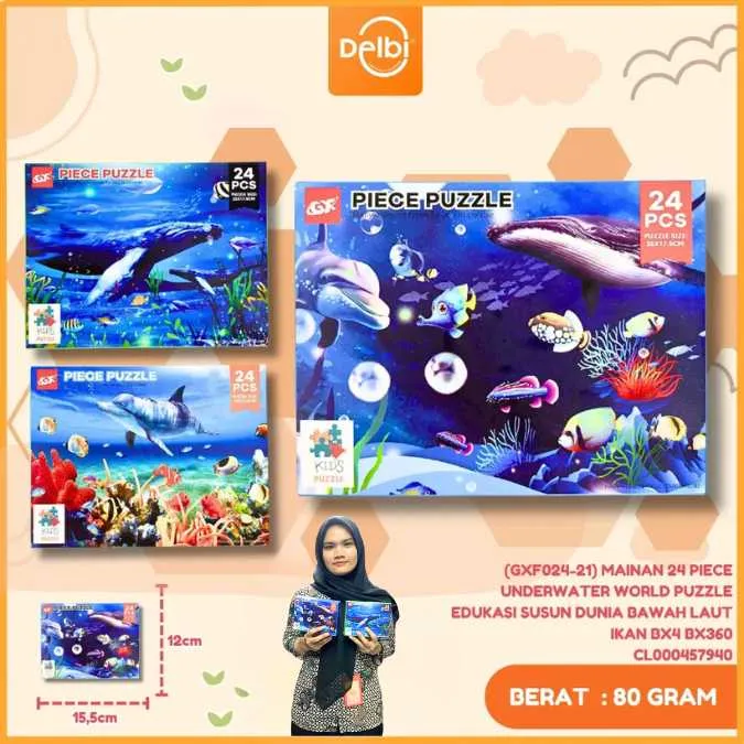 [CL000457940] (GXF024-21) MAINAN 24 PIECE UNDERWATER WORLD PUZZLE EDUKASI SUSUN DUNIA BAWAH LAUT IKAN BX4 BX360
