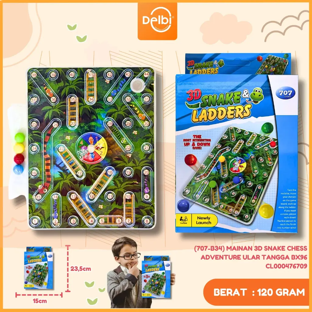 (707-B34) MAINAN 3D SNAKE CHESS ADVENTURE ULAR TANGGA BX96
