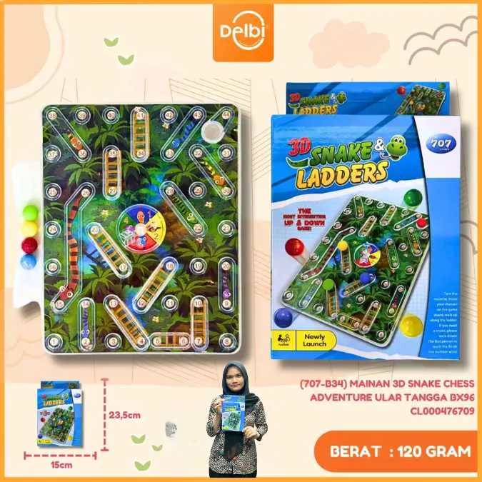 [CL000476709] (707-B34) MAINAN 3D SNAKE CHESS ADVENTURE ULAR TANGGA BX96