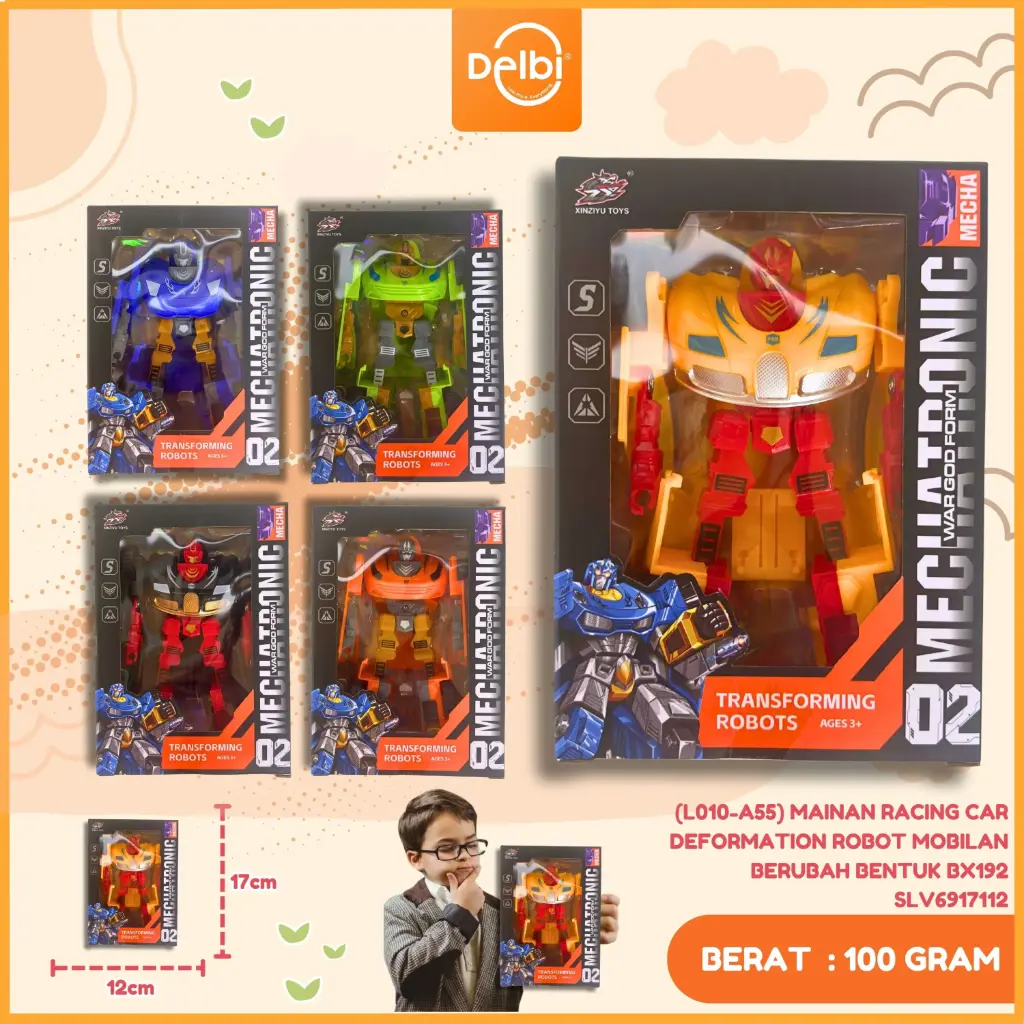 (L010-A55) MAINAN RACING CAR DEFORMATION ROBOT MOBILAN BERUBAH BENTUK BX192