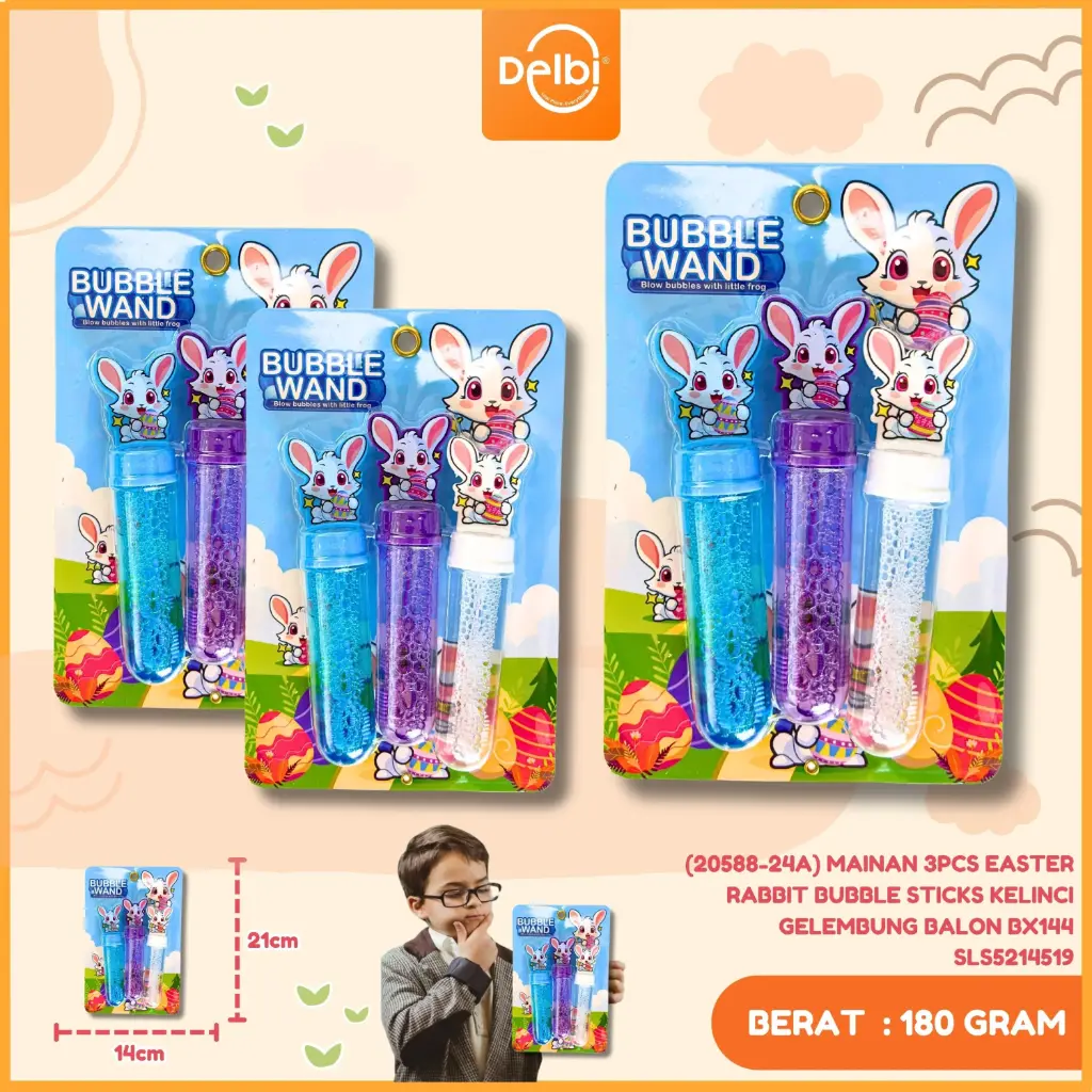 (20588-24A) MAINAN 3PCS EASTER RABBIT BUBBLE STICKS KELINCI GELEMBUNG BALON BX144