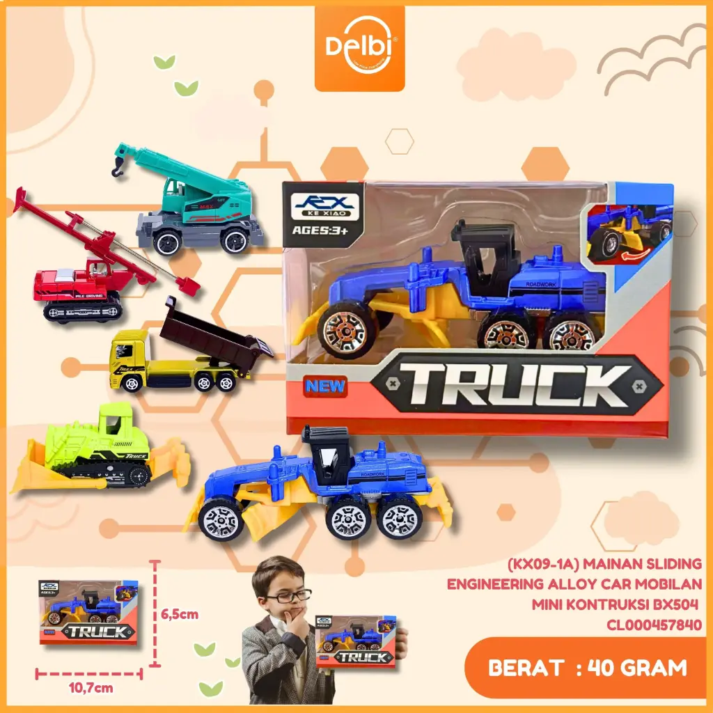 [CL000457840] (KX09-1A) MAINAN SLIDING ENGINEERING ALLOY CAR MOBILAN MINI KONTRUKSI BX504 