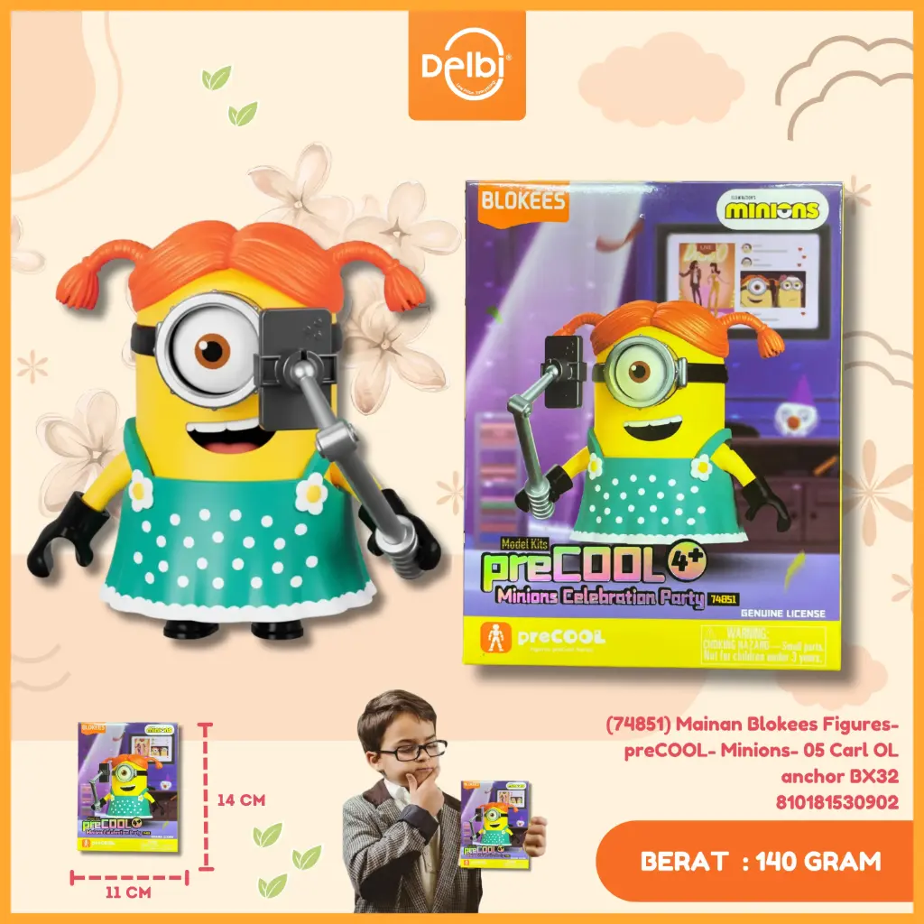 [810181530902] (74851) Mainan Blokees Figures- preCOOL- Minions- 05 Carl OL anchor BX32