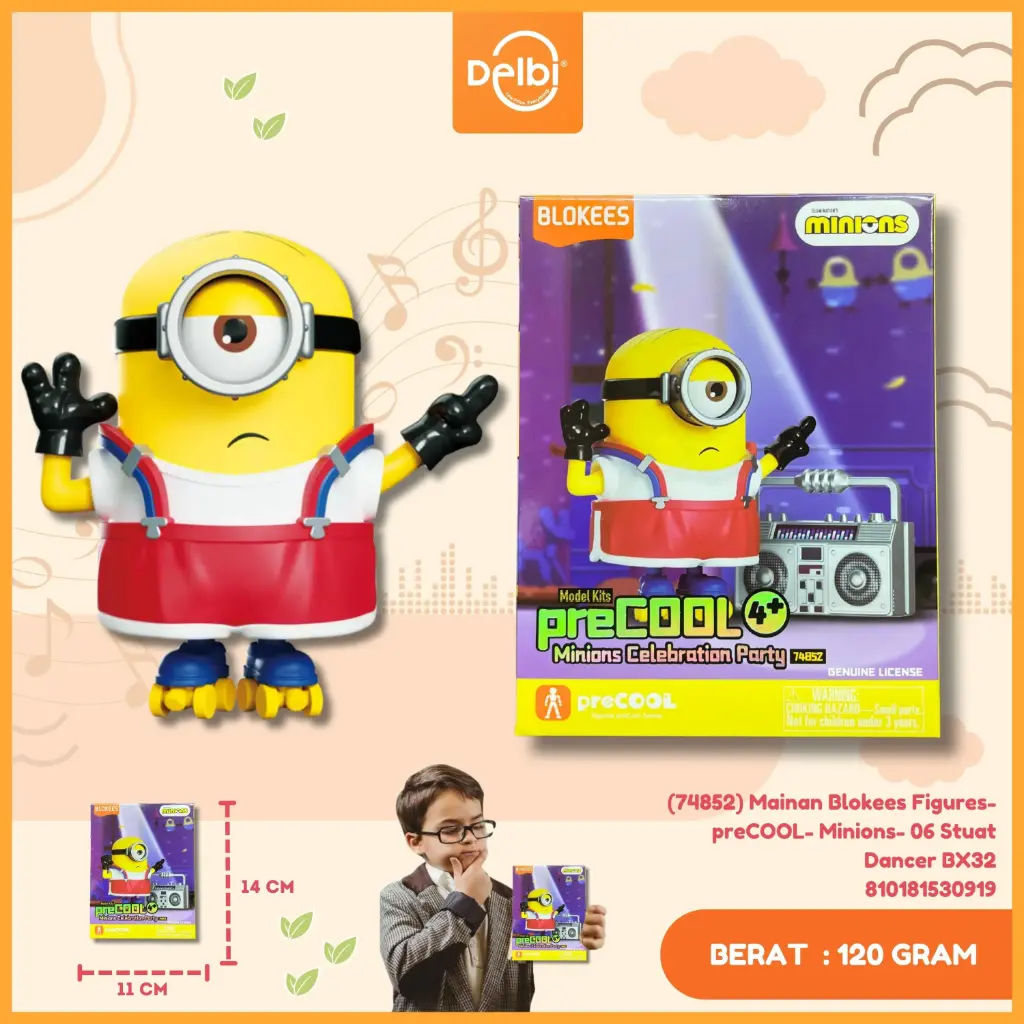 (74852) Mainan Blokees Figures- preCOOL- Minions- 06 Stuat Dancer BX32