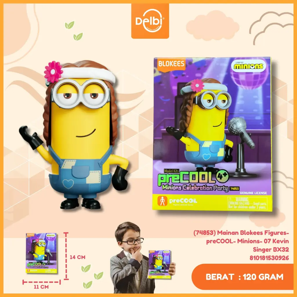 [810181530926] (74853) Mainan Blokees Figures- preCOOL- Minions- 07 Kevin Singer BX32