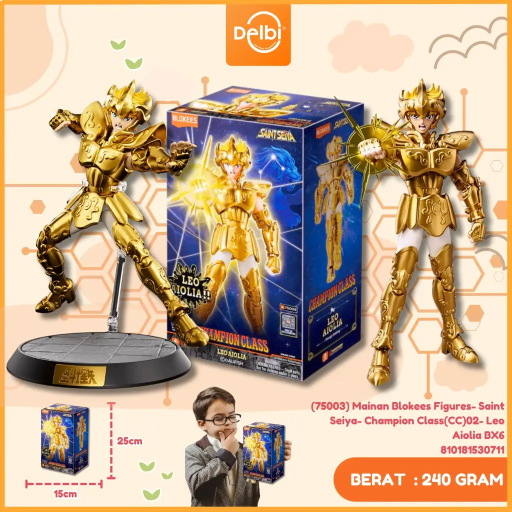 (75003) Mainan Blokees Figures- Saint Seiya- Champion Class(CC)02- Leo Aiolia BX6