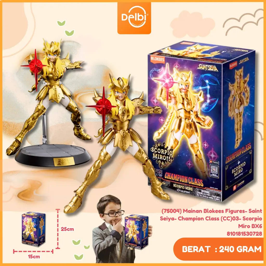 [810181530728] (75004) Mainan Blokees Figures- Saint Seiya- Champion Class (CC)03- Scorpio Miro BX6