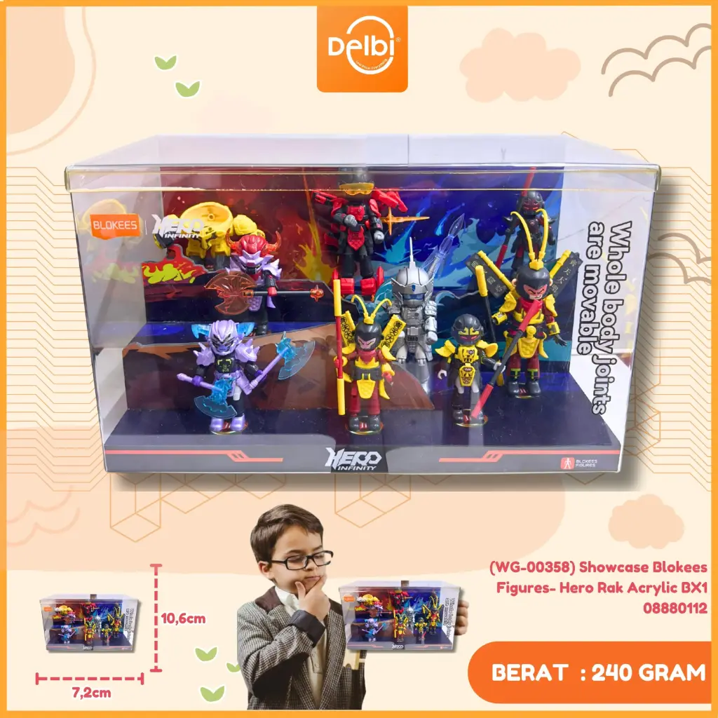 (WG-00358) Showcase Blokees Figures- Hero Rak Acrylic BX1