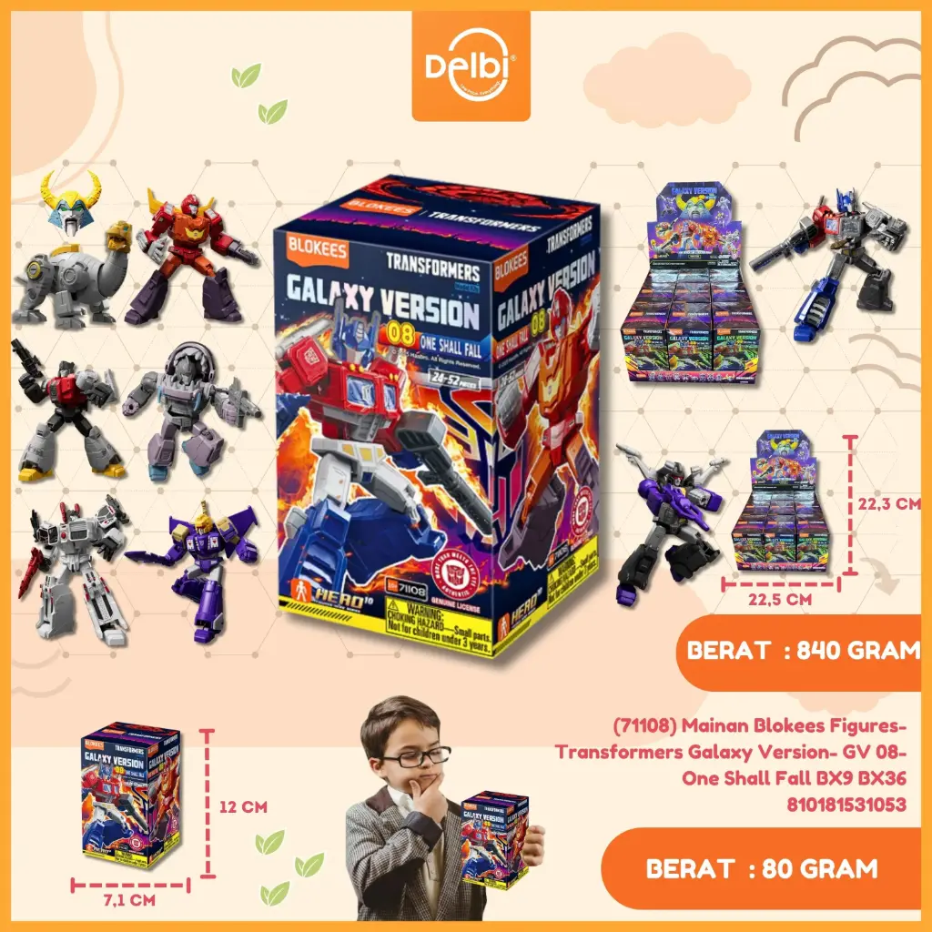 [810181531053] (71108) Mainan Blokees Figures- Transformers Galaxy Version- GV 08- One Shall Fall BX9 BX36