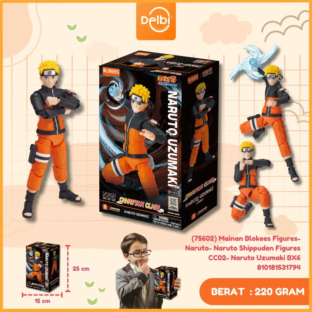 [810181531794] (75602) Mainan Blokees Figures- Naruto- Naruto Shippuden Figures CC02- Naruto Uzumaki BX6