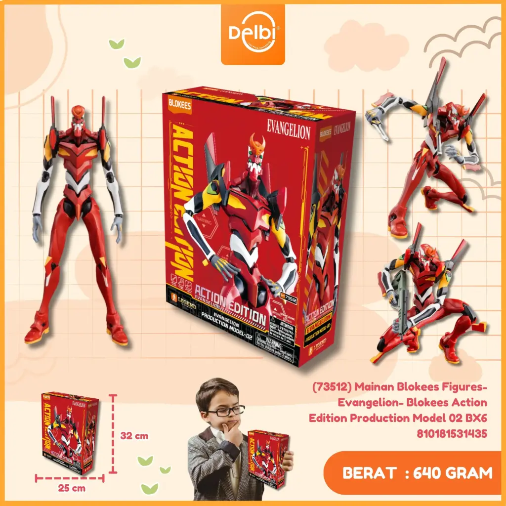 [810181531435] (73512) Mainan Blokees Figures- Evangelion- Blokees Action Edition Production Model 02 BX6