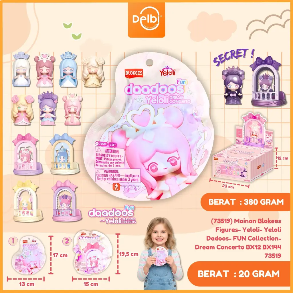 
(73519) Mainan Blokees Figures- Yeloli- Yeloli Dadoos- FUN Collection- Dream Concerto BX12 BX144