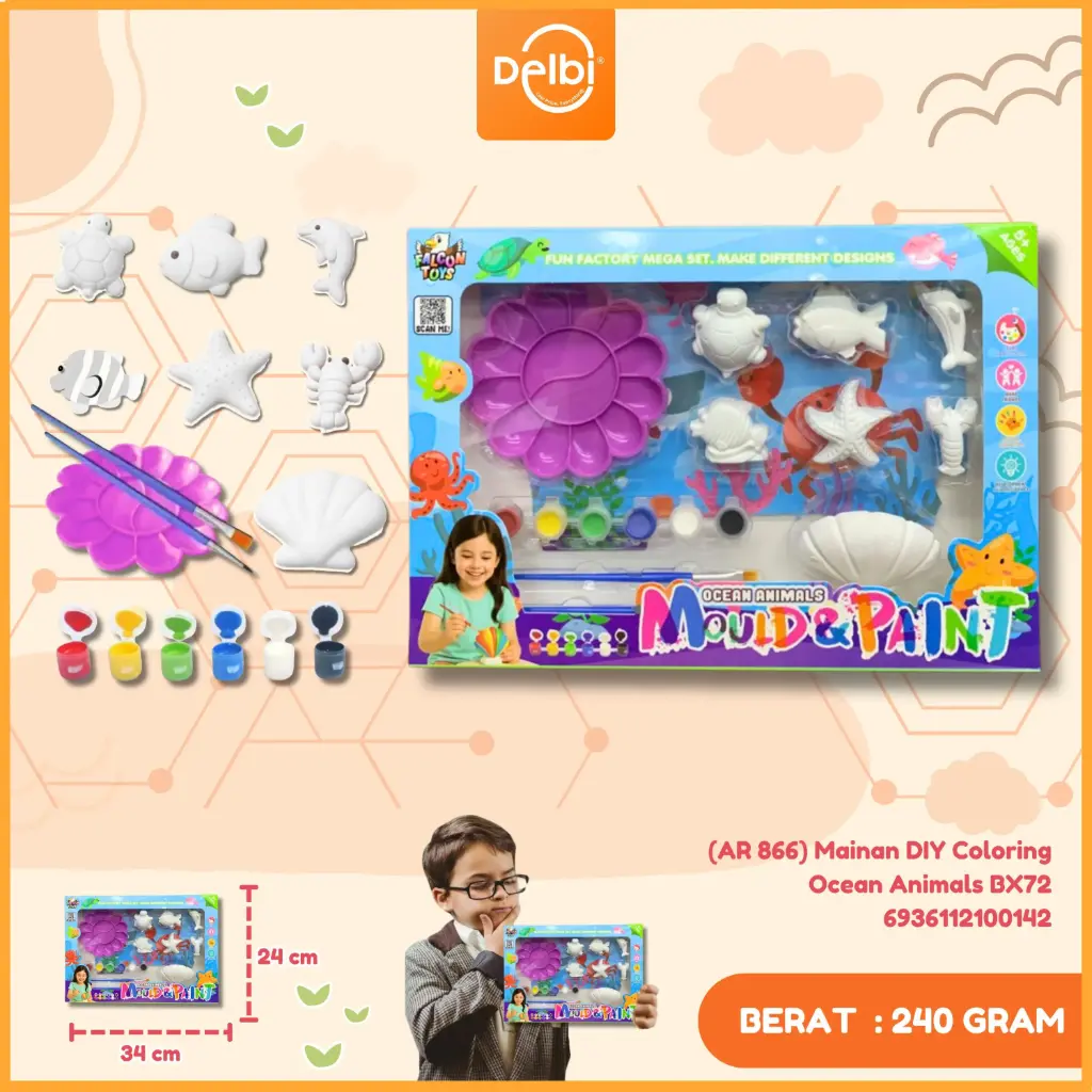 [AR 866] Mainan DIY Coloring Ocean Animals BX72