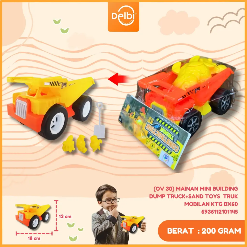 (OV 30) MAINAN MINI BUILDING DUMP TRUCK+SAND TOYS  TRUK MOBILAN KTG BX60