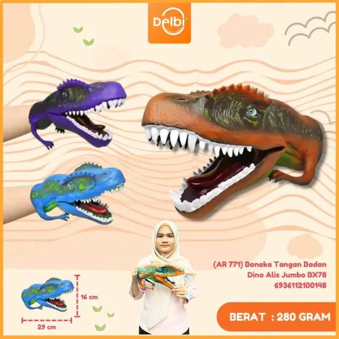 [AR 771] Boneka Tangan Badan Dino Alis Jumbo BX78