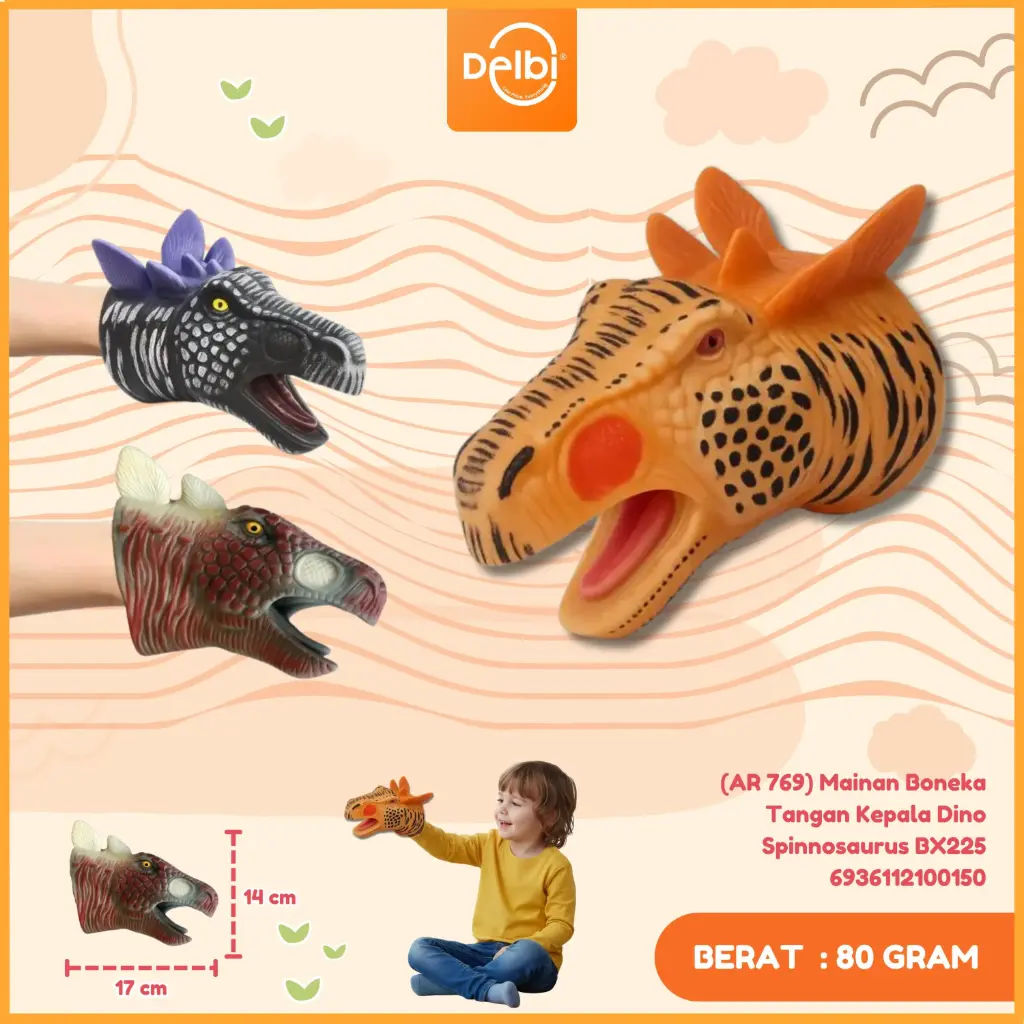 (AR 769) Mainan Boneka Tangan Kepala Dino Spinnosaurus BX225