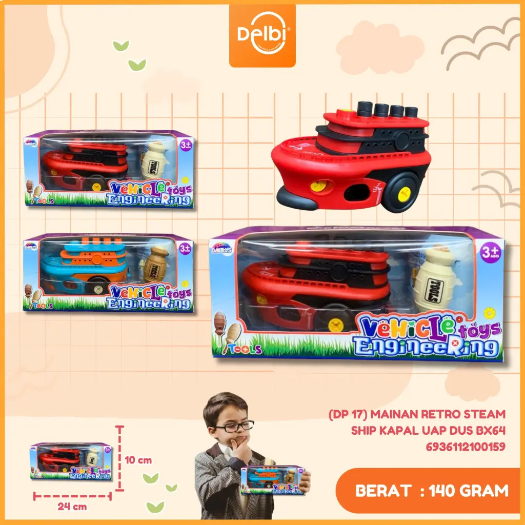 (DP 17) MAINAN RETRO STEAM SHIP KAPAL UAP DUS BX64