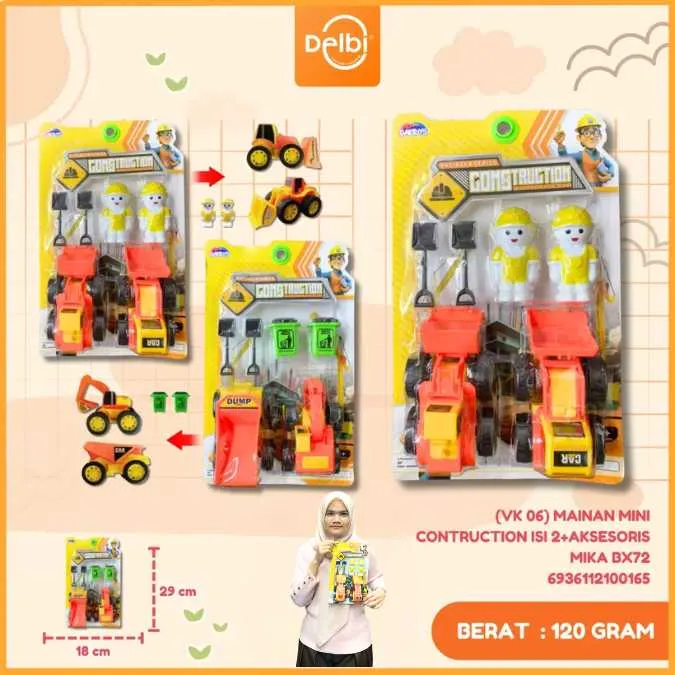 [VK 06] MAINAN MINI CONTRUCTION ISI 2+AKSESORIS MIKA BX72