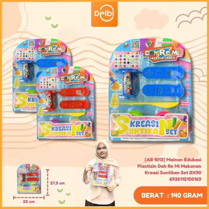 [AR 1013] Mainan Edukasi Plastisin Doh Re Mi Makanan Kreasi Suntikan Set BX90