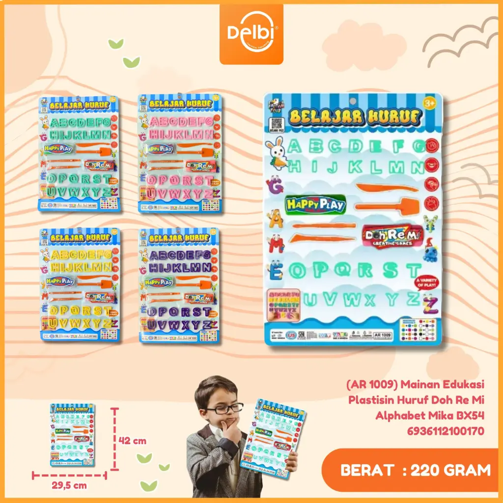 (AR 1009) Mainan Edukasi Plastisin Huruf Doh Re Mi Alphabet Mika BX54