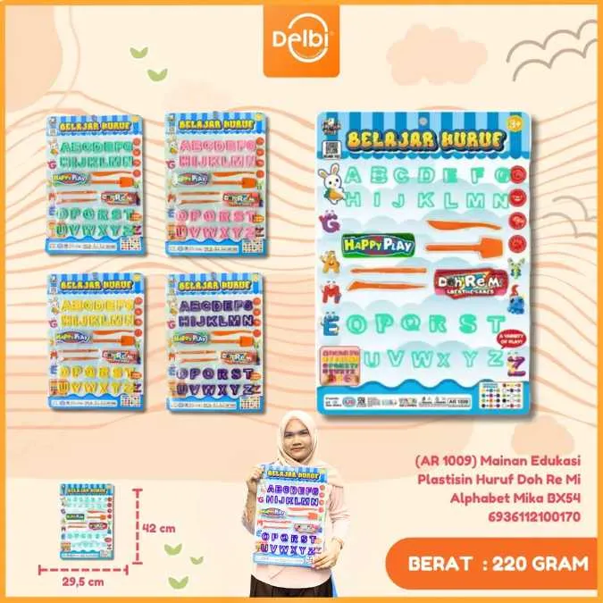 Mainan Edukasi Plastisin Huruf Doh Re Mi Alphabet Mika BX54