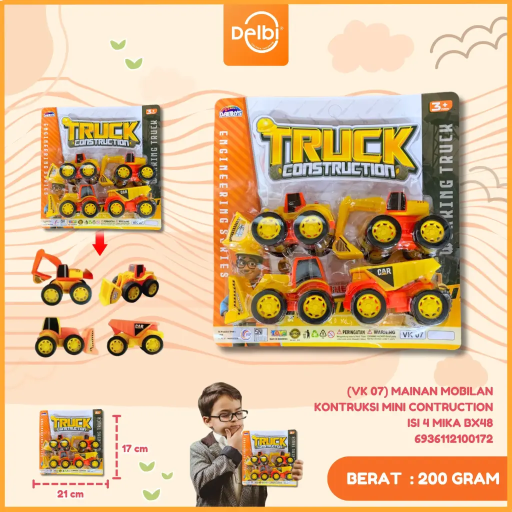 MAINAN MOBILAN KONTRUKSI MINI CONTRUCTION ISI 4 MIKA BX48