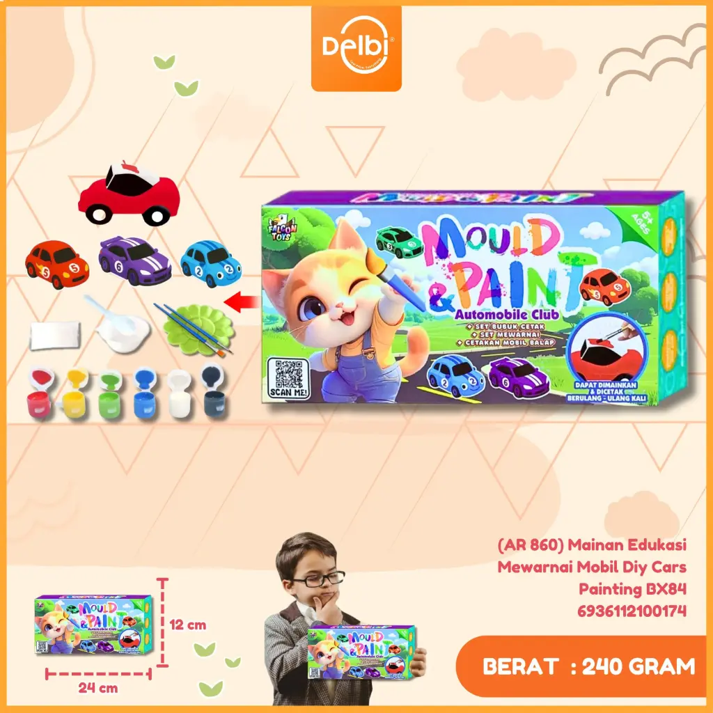 (AR 860) Mainan Edukasi Mewarnai Mobil Diy Cars Painting BX84