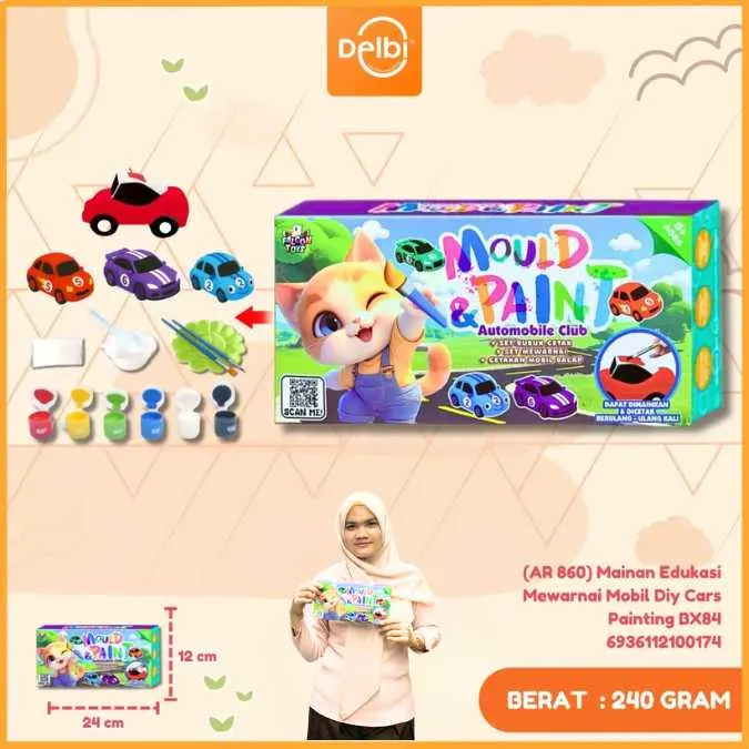 [AR 860] Mainan Edukasi Mewarnai Mobil Diy Cars Painting BX84