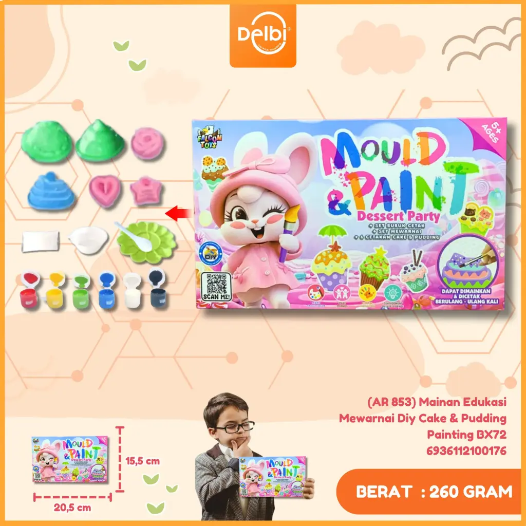 [AR 853] Mainan Edukasi Mewarnai Diy Cake & Pudding Painting BX72