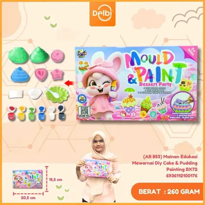 [AR 853] Mainan Edukasi Mewarnai Diy Cake & Pudding Painting BX72